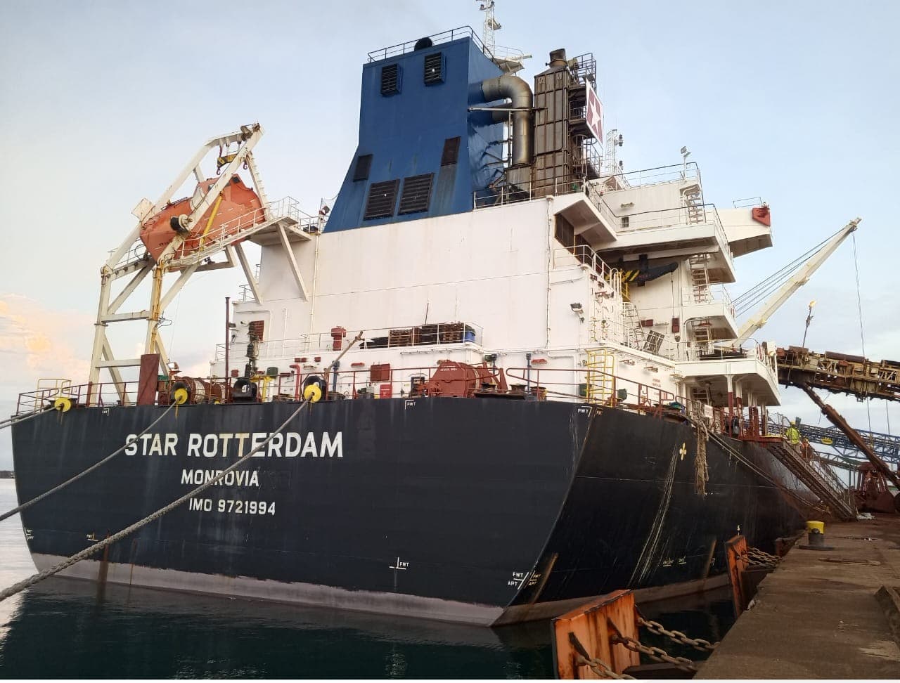 Bulk carrier STAR ROTTERDAM of Monrovia docked at berth